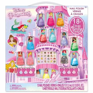 Set de Esmaltes Princesas Disney con Pegatinas - 18 piezas