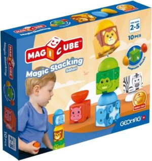 Magicube Stacking Safari – Set Apilable de Juguete Magnético 10 Piezas– Infancia Creativa y Educativ