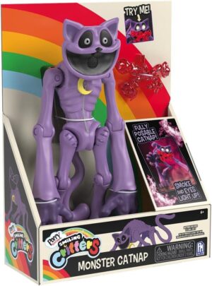 Poppy Playtime Figura Deluxe Catnap Monster, Figura articulada con Luces