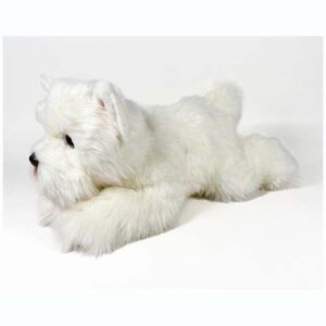 Peluche Terrier Blanco Tumbado 25cm.