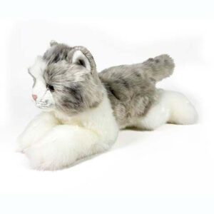 Peluche Gato Gris Tumbado 25cm.