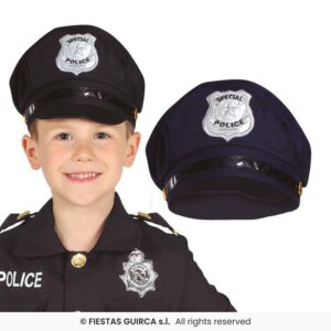 Gorra policia negra infantil