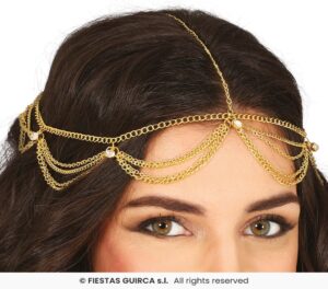 Diadema cadena oro metalica