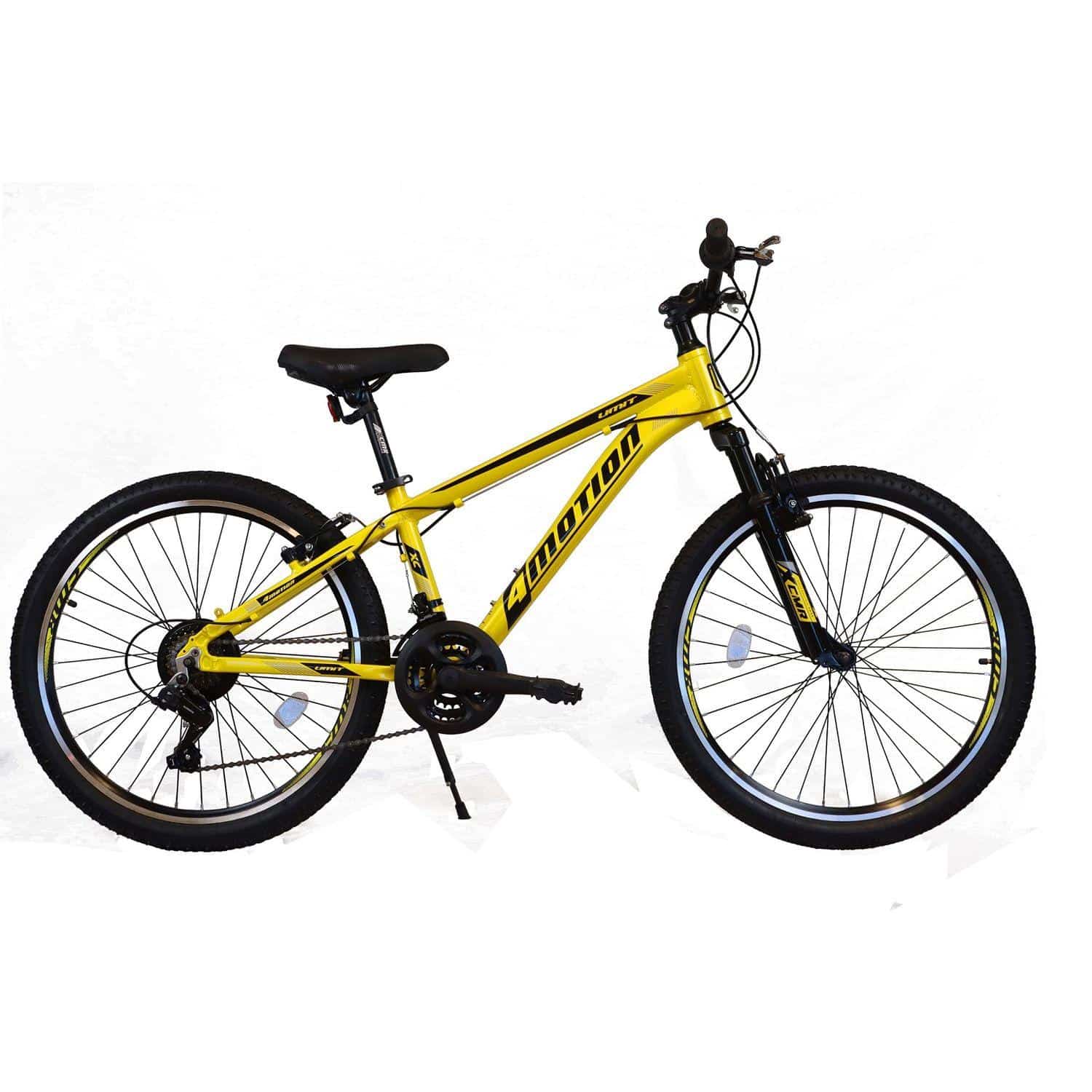 Bicicleta Montaña 24" Cuadro de Aluminio, 21V Color Amarillo