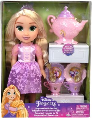 Pack Muñeca Rapunzel 38cm y Juego de Té, Disney