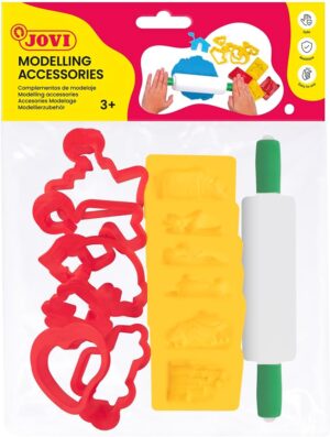 MODELLING ACCESSORIES Set con 12 moldes + 1 rodillo