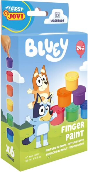 BLUEY MY FIRST FINGER PAINT Estuche 6 botes 35ml pintura d ededos