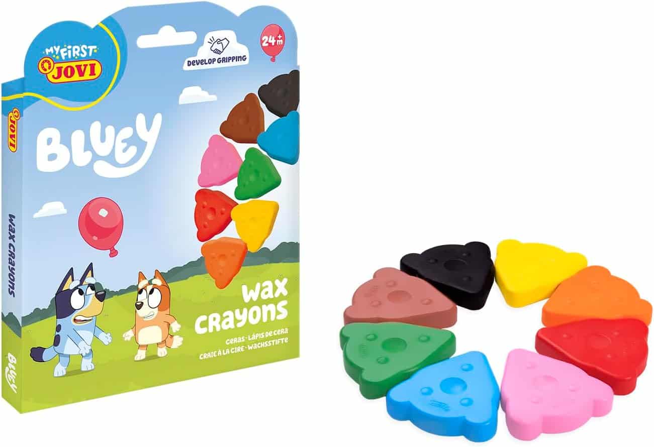 BLUEY MY FIRST CRAYON Estuche 8 ceras con forma de osito