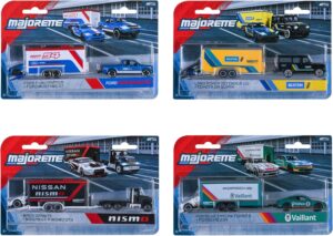 Majorette Trailer Ride Wild Racing 1:64 con 2 Coches y Remolque