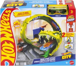Hot Wheels Conjunto de pista de gasolinera con serpiente