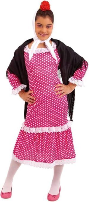 Disfraz chulapa madrileña 4-6 años rosa