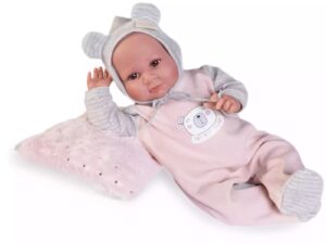 Muñeca Bebé Recién Nacida Luca brilla de noche de 42 cm Con Cojín