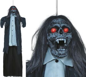 COLGANTE VAMPIRO ZOMBIE, LUZ, SON.Y MOV., 160 CMS