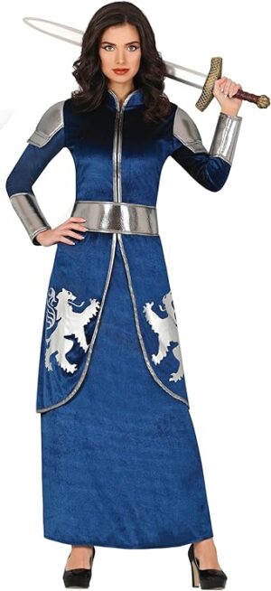 DISFRAZ MUJER GUERRERA MEDIEVAL AZUL(L)