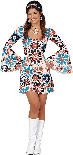 DISFRAZ 70S HIPPIE MUJER (S)