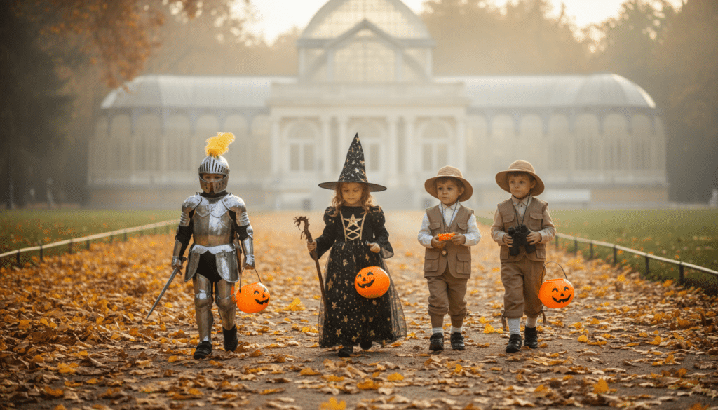 Niños disfrazados celebrando Halloween